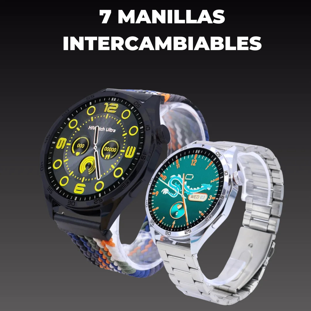 El Combo Perfecto: Reloj Inteligente+Audífonos+7 Manillas Intercambiables