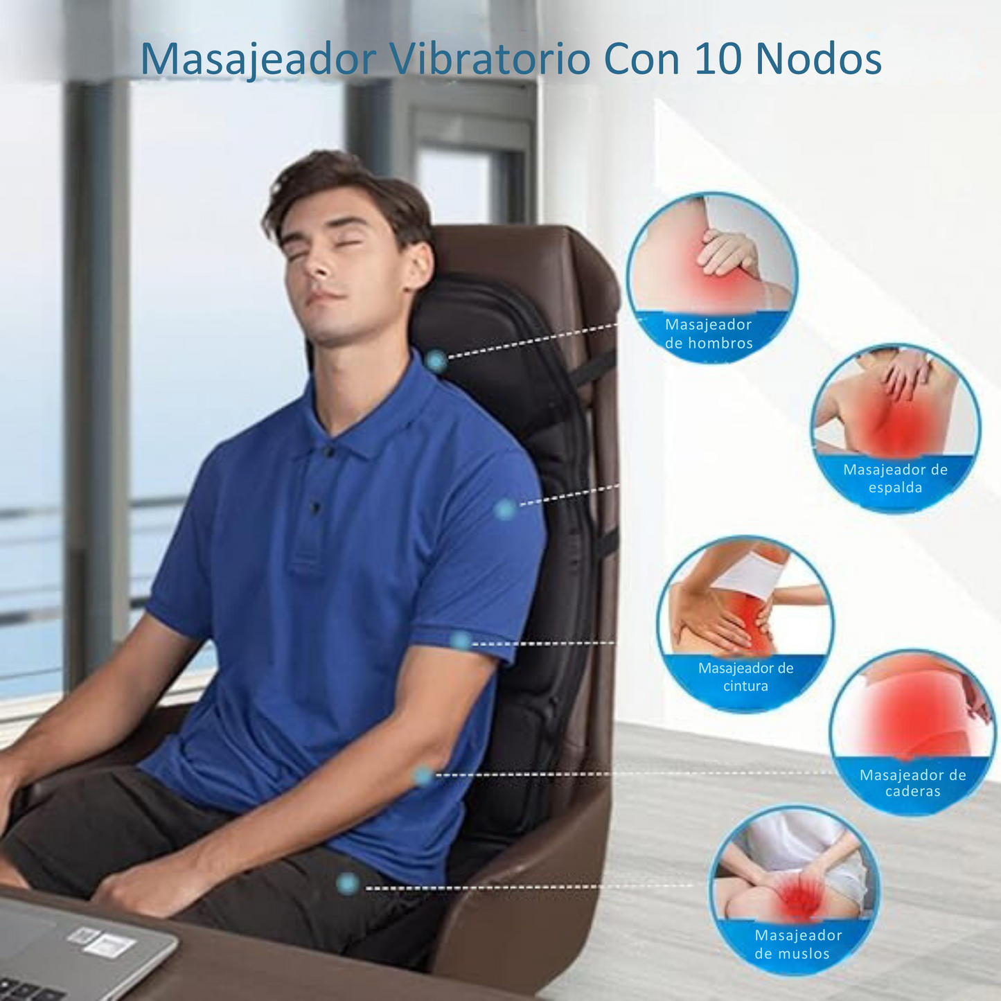 COJIN MASAJEADOR CON VIBRACION Y CALOR🔥