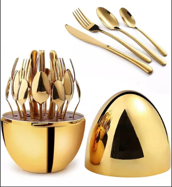 ✨🍍🥚SET DE CUBIERTOS X 24 - DISEÑO PIÑA Y DISEÑO HUEVO 🍍🥚✨
