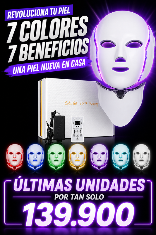 MASCARA + CUELLO LED DE 7 COLORES - FOTOTERAPIA FACIAL
