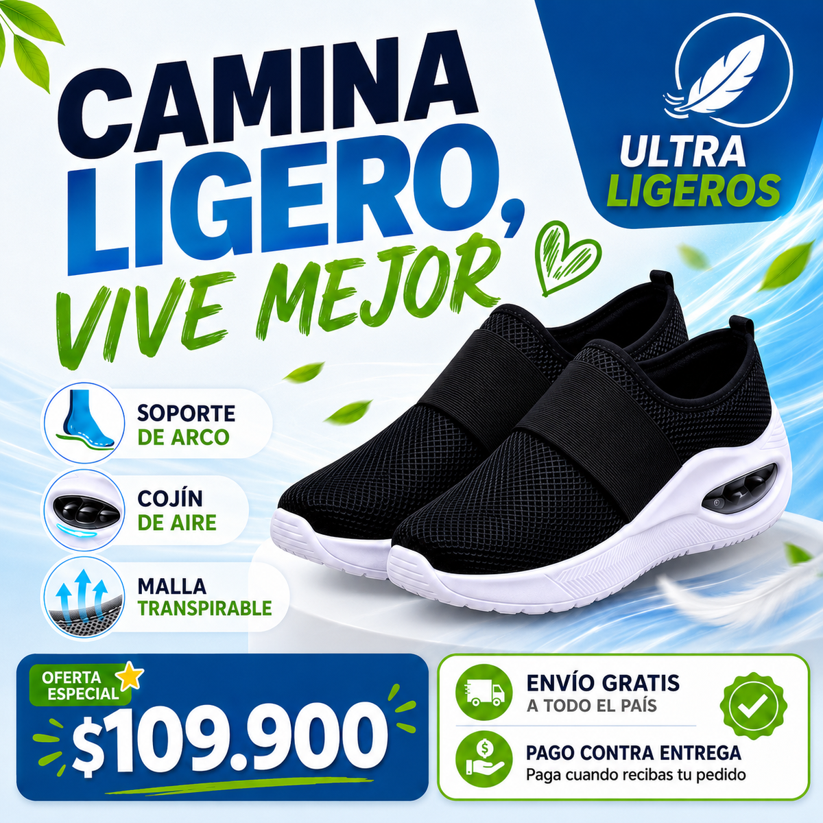 ❤️ZAPATOS ORTOPEDICOS PARA MUJER CON COJIN DE AIRE👟