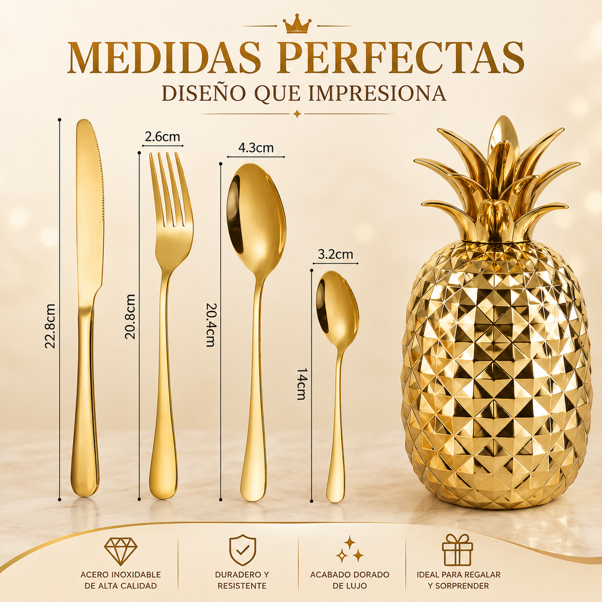 ✨🍍🥚SET DE CUBIERTOS X 24 - DISEÑO PIÑA Y DISEÑO HUEVO 🍍🥚✨