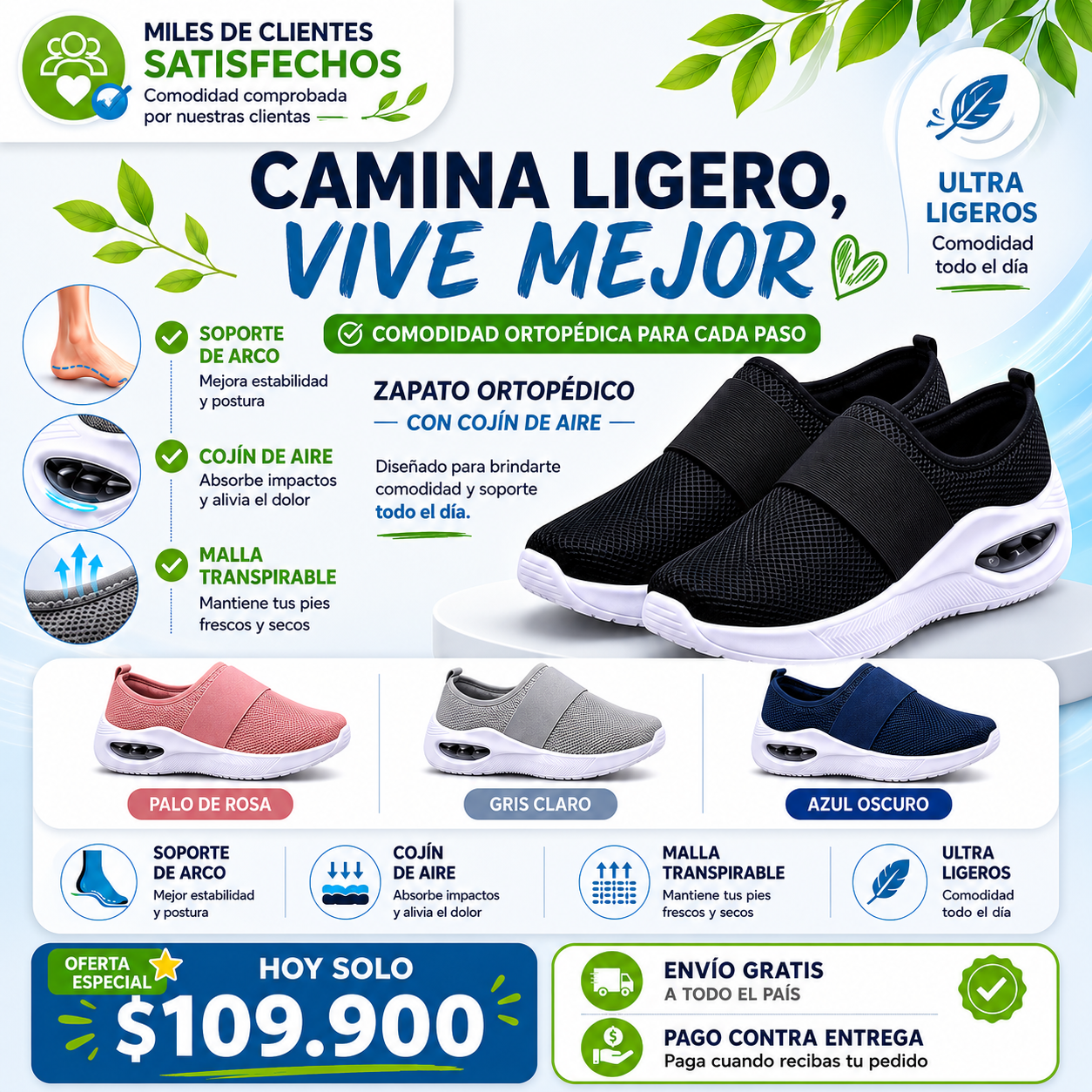 ❤️ZAPATOS ORTOPEDICOS PARA MUJER CON COJIN DE AIRE👟